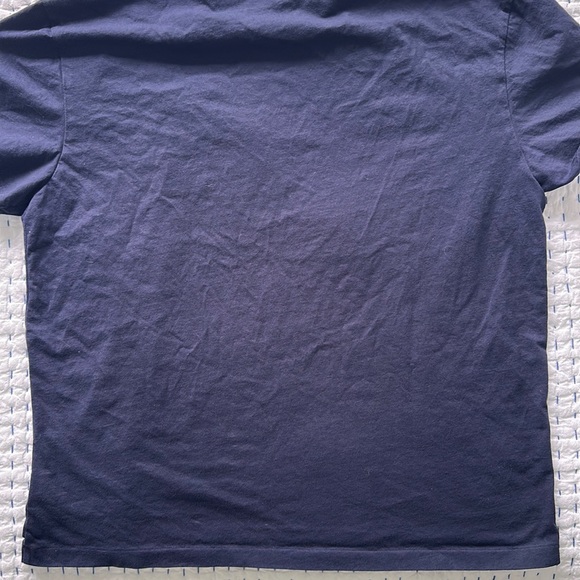 Men’s Large Dark Blue Ralph Lauren Polo Cotton V Neck Short Sleeve Tee-Shirt - Picture 4 of 5